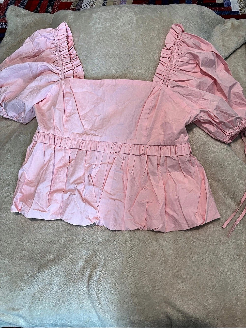 Pink Puff Sleeve Blouse New